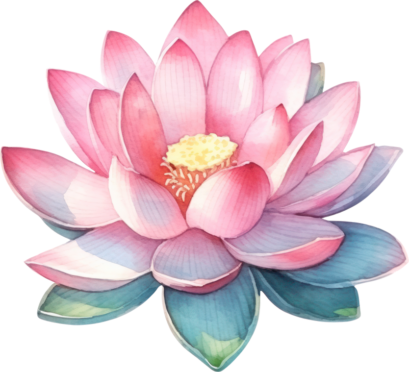 Lotus Flower Watercolor Illustration